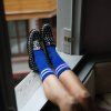 KLUE Sportovní ponožky Blue and white 36-40