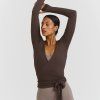 SISTERLY TRIBE Ballet Wrap Top Slipper - Espresso