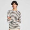 GAI+LISVA Dámský top Thyra - Reverse Dark Brown Stripe