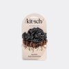 KITSCH Saténové gumičky Rosette Ruched - Black