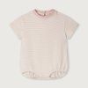 GRAY LABEL Overal s krátkým rukávem pro miminka GOTS - Faded Pink - Cream
