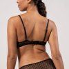 UNDERSTATEMENT Podprsenka Mesh V-Balconette  Black Dots