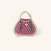 STUDIO NOOS Taška Macrame mini - síťka Natural & vnitřní taška Purple Green