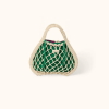 STUDIO NOOS Taška Macrame mini - síťka Natural & vnitřní taška Purple Green