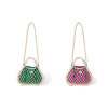 STUDIO NOOS Taška Macrame mini - síťka Natural & vnitřní taška Purple Green
