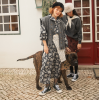 SISTERS DEPARTMENT Dámské šaty black - floral jacquard