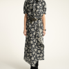 SISTERS DEPARTMENT Dlouhá sukně black - floral jacquard