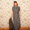 SISTERS DEPARTMENT Dlouhá sukně black - floral jacquard