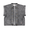 SISTERS DEPARTMENT Dámská vesta black denim - animal